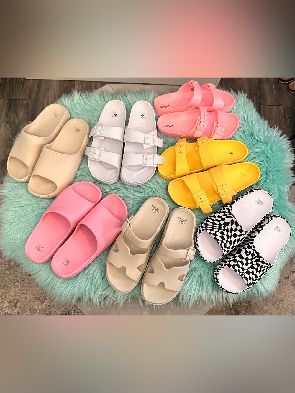 7 Pairs of Slip On Buckle Open Toe Sandals $100 Value! PRICE FIRM!